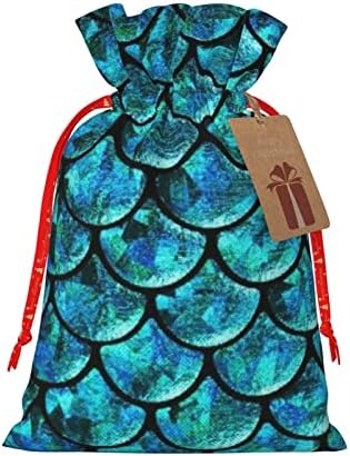 Božićne poklon vrećice s kravatom sirena Vaga-plave poklon vrećice za zamatanje darova božićne poklon vrećice za zamatanje darova srednje