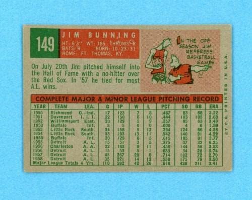 1959. Topps 149 Jim Bunning Detroit Tigers Baseball Card ex SM CRES BT - Slabozne bejzbolske karte