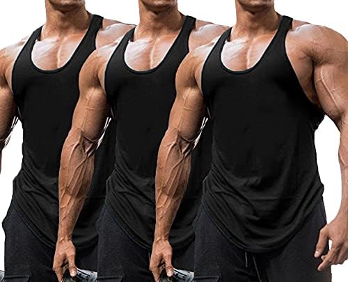 Babioboa muških 3 paketa teretana za vježbanje tenk vrhovi y-back mišića mišića Stringer bodybuilding majice bez rukava bez rukava