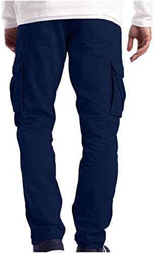 Muške teretne hlače A. H. ljetne lagane tanke hlače modne jednobojne hlače za rad s više džepova