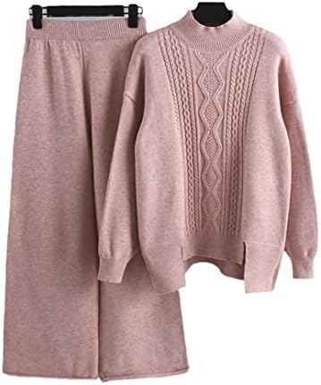 Cashmere za žene džemper tracksuits široke hlače za noge Debeli topli ženski set 2/dvodijelni setovi