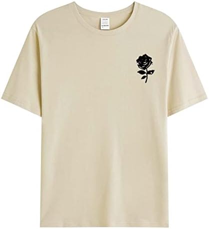 XXBR Ljetne majice za muške kratke rukave jednostavne grafičke ruže tiskane posade ulice ulica mladost vitke fit casual majice