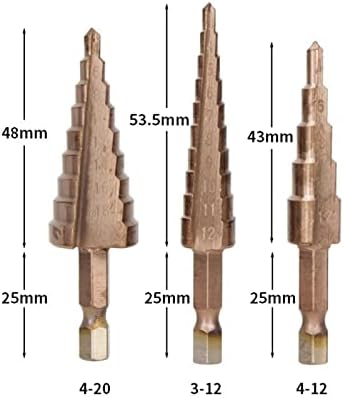 ZAAHH STEP CONE DICKILE HEX SHANK 3-12 4-12 4-20 mm drvena metalna rupa obložena jezgra alati za bušenje 3pcs
