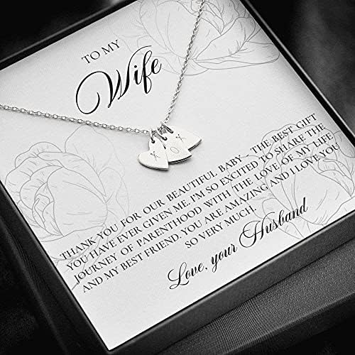 Personalizirani poklon za nakit - Zauvijek ljubav ogrlica, gurajući poklon za ženu za novu bebu, gurni poklon za ženu od muža, poklon