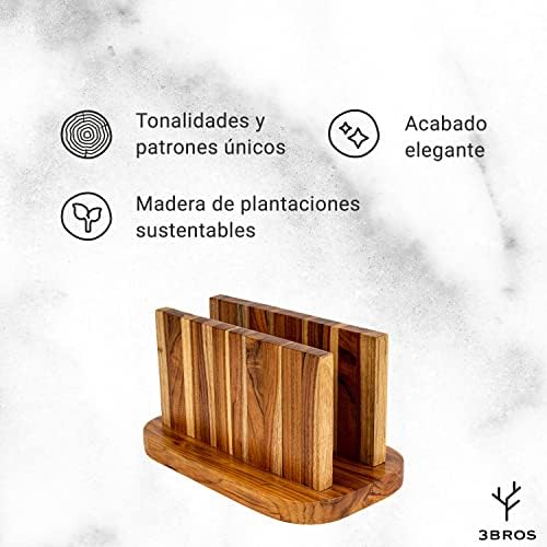 3bros - prsten od drvenog salveta - održivo drvo od tikovine - prsten za salvete od stola - bez ogrebotina - idealna prezentacija na