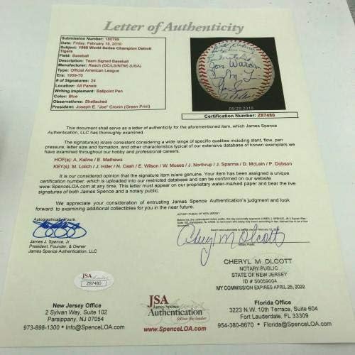 Mint 1968. Detroit Tigers World Series Champs tim potpisao je bejzbol JSA CoA - Autografirani bejzbol