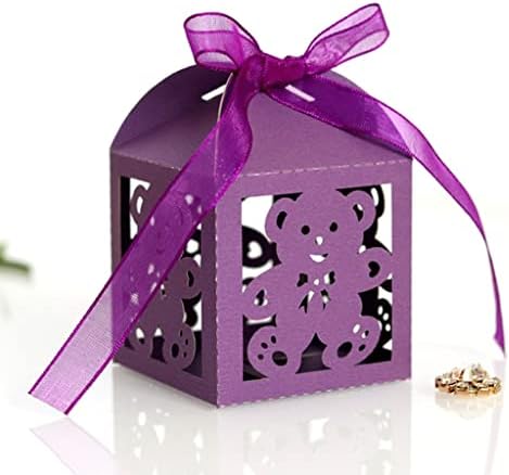 10pcs plava dječja rođendanska poklon kutija za svadbene zabave pakiranje kutija za slatkiše šuplje slatko medvjedić čokoladno pakiranje