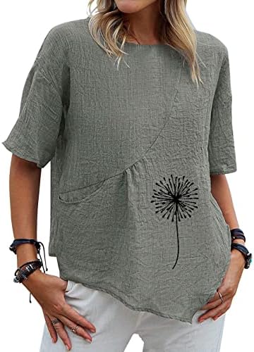 Ženske majice Ženske majice s okruglim vratom s printom pamučna majica kratkih rukava bluza ljetna majica dugih rukava