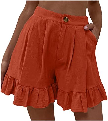 Firero casual kratke hlače za žene elastični gumb visokog struka Kratke hlače u boji Ljetna odjeća labave kratke hlače