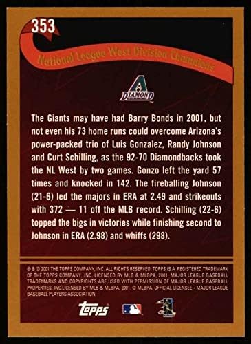 2002 Topps 353 Arizona - doigravanje Arizona Diamondbacks NM/MT Diamondbacks