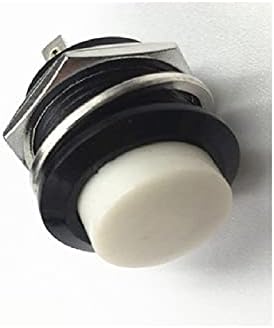 Waazvxs 10pcs Momentalni mini okrugli prekidač gumba OFF- Instaliranje rupa 16 mm 6A125V/AC 3A 250V