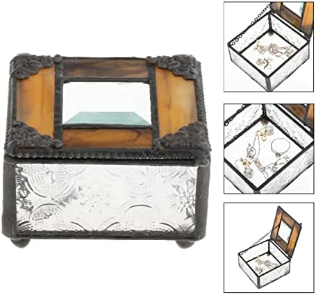 + Retro prozirna staklena kutija za pohranu nakita za uspomenu kutije za nakit kućna kutija za nakit