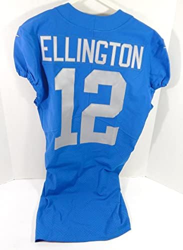 2018. Detroit Lions Bruce Ellington 12 Igra izdana Blue Jersey Dan zahvalnosti TB 5 - Nepotpisana NFL igra korištena dresova