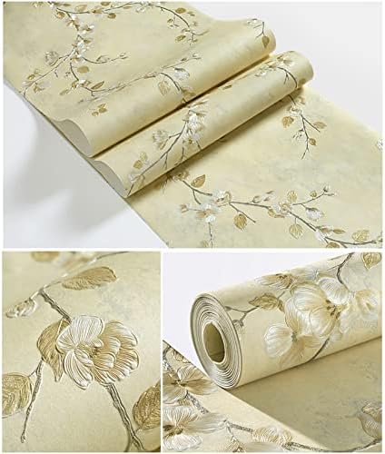 Pozadina kore i zalijepite samoljepljivu netkanu tkaninu cvjetni zidni papir Uklonjeni 3D Vintage Dekorativni kontaktni papir za zidove