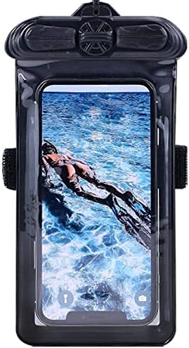 Torbica za telefon Vaxson crne boje, kompatibilan s vodootporan slučajem Swissphone BOSS 935 Dry Bag [Nije zaštitna folija za ekran]