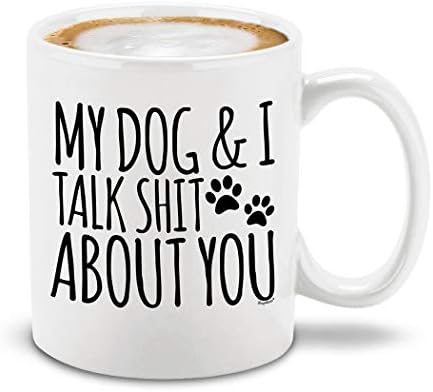 SHOP4ever® moj pas i razgovaram sranje o tebi crnoj ručici keramičke šalice kave smiješni poklon za psa tata