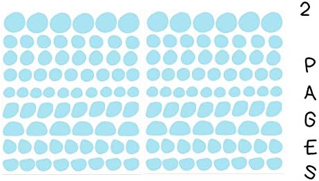 Zidna vinilna naljepnica s plavim točkicama 144 kom. dekor dječjih krugova, originalni dizajn umjetnika iz albuma. Ljepljiva točkasta