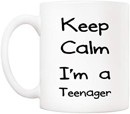 5aup Smiješna šalica za kavu za tinejdžere, budite mirni, ja sam tinejdžerski zabavni šalice za studente tinejdžera i djevojčice bijele,