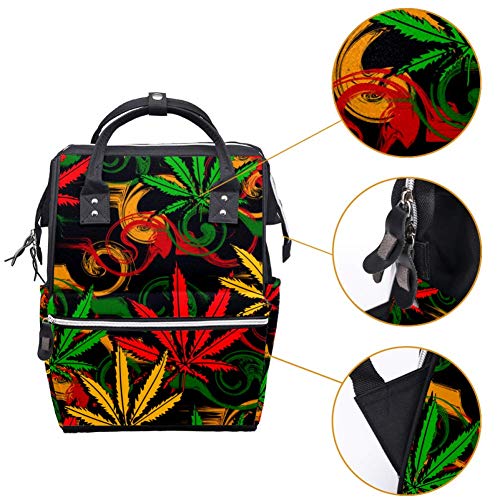 Obojena marihuana lišće pelene torbe za torbe mame ruksak veliki kapacitet za pelene torbe za njegu za njegu bebe