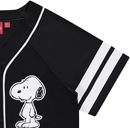 Kikiriki dame Snoopy baseball Jersey Snoopy Charlie Brown, Woodstock, Linus Mesh Button Down Baseball Jersey
