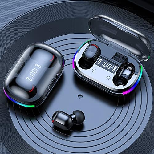 Qiopertar bežični uši Bluetooth 5.3 U ušnom svjetlosnom slušalicama Ugrađeni mikrofon Immersive Premium zvučne slušalice s futrolom