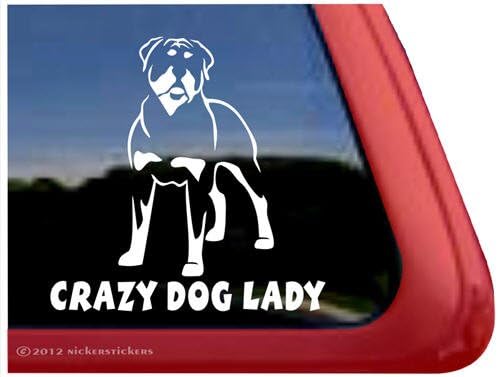 Luda pseća dama ~ rottweiler vinil prozor automatska naljepnica naljepnica