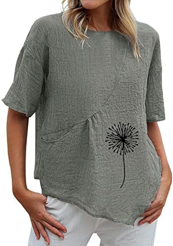 Ženske majice Ženske majice s okruglim vratom s printom pamučna majica kratkih rukava bluza ljetna majica dugih rukava