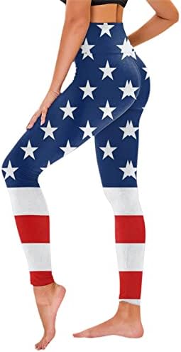 4. srpnja tajice za žene sa zastavom SAD-a, tajice za trčanje i jogu visokog struka, Ultra mekane rastezljive udobne hlače za vježbanje