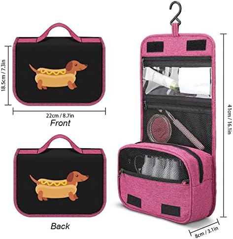 Jazavca u lepinji hot -dog s toaletom senfom toaletom viseće torba za putničku šminku vodootporna kozmetička torba