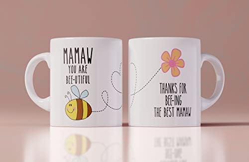 Greenstar pokloni mamaw ti si pčelinja lijepa, personalizirana poruka slatka pčela ilustracija šalica za kavu, poklon za majke, poklon