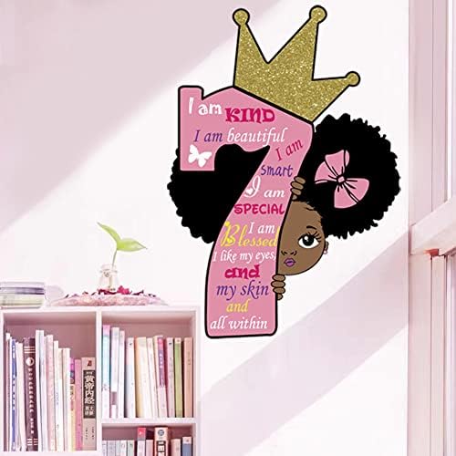 Crna djevojka čarobni inspirativni citat Zidna naljepnica pozitivne riječi Motivacijski natpisi afroameričke Zidne naljepnice soba