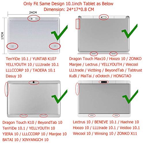 Aijako 10,1 inčni silikonski futrola za Dragon Touch Notepad K10/MAX10/MAX10 Plus, Hoozo 10.1, Zonko K105/Z105, Lecrus 10, TYD-109/108,