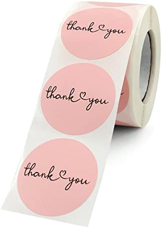 1,5-inčne naljepnice s natpisom Hvala, 500kom ružičaste naljepnice s natpisom Hvala za poklone, brtvljenje omotnica, male tvrtke, vjenčanje,