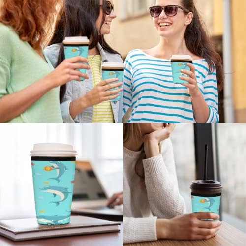 Slatki dupini neoprenski držač za čaše za ledene šalice za kavu izvode trikove rukavi za šalice za višekratnu upotrebu izolacijski
