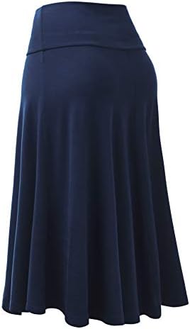 Ženska jednobojna lagana midi suknja s patentnim zatvaračem ombre ombre Plus size
