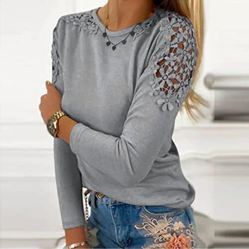 Twgone ženski vrhovi trendovske rukave od čipke Elegantne vitke fit vrhove rastezljive košulje bluza