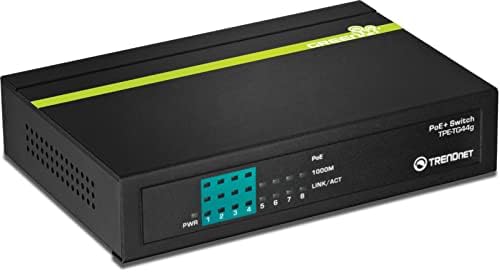 Trendnet 8-port Gigabit Greennet Poe+ Switch, TPE-TG44G, 4 x Gigabit Poe/Poe+ do 30 vata/porta, 4 x Gigabit, 61W proračun za napajanje,