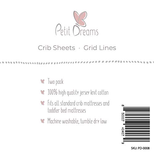 Petit Dreams Crib List Jersey pleteni pamuk za dječaka ili djevojčicu odgovara madracima sa krevetićima standardne veličine, isprekidane