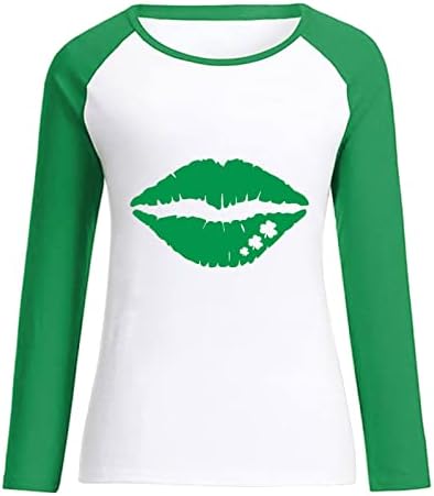 Womens bluza jesena ljetna odjeća trendovska posada s dugim rukavima pamuk St. Patrick's Day Top majica za dame i1 i1