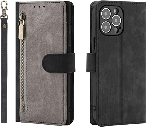 Torbica-novčanik KOSSMA zatvarač za iPhone 14/14 Plus / 14 Pro /14 Pro Max, torbica od umjetne kože premium klase s remenom u ruci,