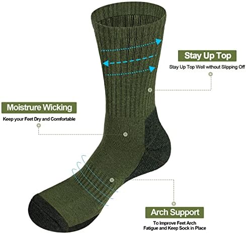 Yuedge muški trening atletskih čarapa vlaga Wicking casual jastuka čarapa za posade za muškarce veličine 6-13