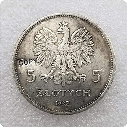 1932-Poland-5-Zlotych Kopija Komemorativne kovanice Kopirajte za uređenje kućne sobe Dekor