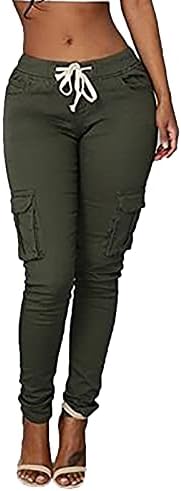 Čvrsta boja lagana gaćica dama gležanj rastrgane radne hlače konusne jesenski zatvarač s flex bodycon classy