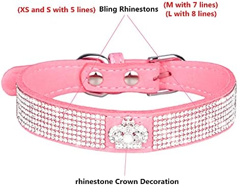 WDPAWS Rhinestones Dog Cat Collar Bling Diamond s ukrasom krune od rinestona za male srednje velike pse
