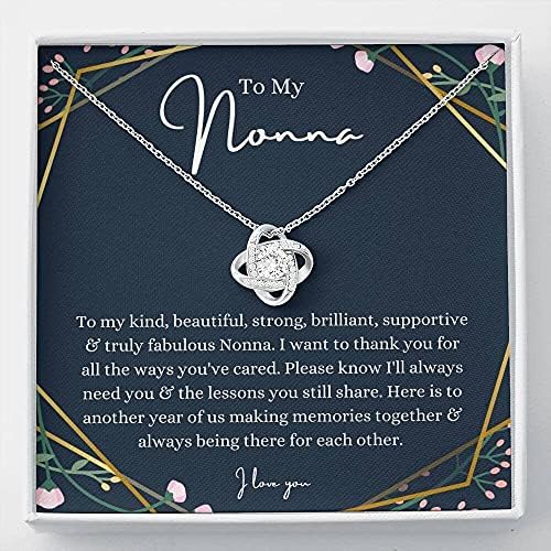 Nakit s porukama, ručno izrađena ogrlica- Personalizirani poklon ljubav čvor, na moj nonna poklon, baka ogrlica poklon, ideje za poklon
