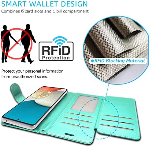 Torbica-novčanik CoverON za Samsung Galaxy a a53 5G Kožna torbica, RFID-supresijske flip poklopac-stalak za telefon - cvjetni