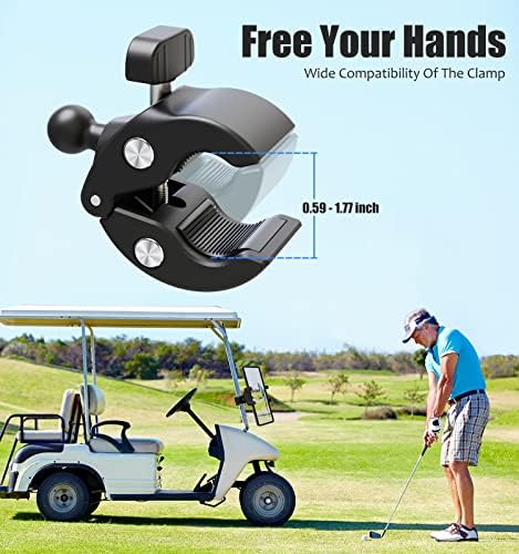 Držač za tablete za golf košarice, charchendo [2 u 1] Univerzalni mobitel sa Anti Shake 360 ​​° podesiv za invalidska kolica, kolica