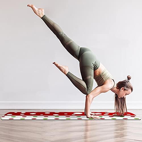 Prostirka za jogu s crvenim i zelenim točkicama ekološki prihvatljiva Protuklizna prostirka za fitness za pilates i vježbe na podu