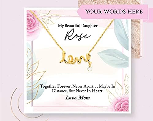 Nakit s porukama, ručno izrađena ogrlica - Inspirativna matična kćerka Ogrlica Personalizirana karta za ogrlicu poklon za kćer za pjesmu