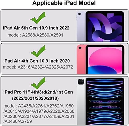 LCMOCICO za iPad Pro 11 inčni slučaj 2022 2021-2018, iPad Air 5th / 4. generacija 10,9 inča kućišta s prozirnim tvrdim stražnjim poklopcem